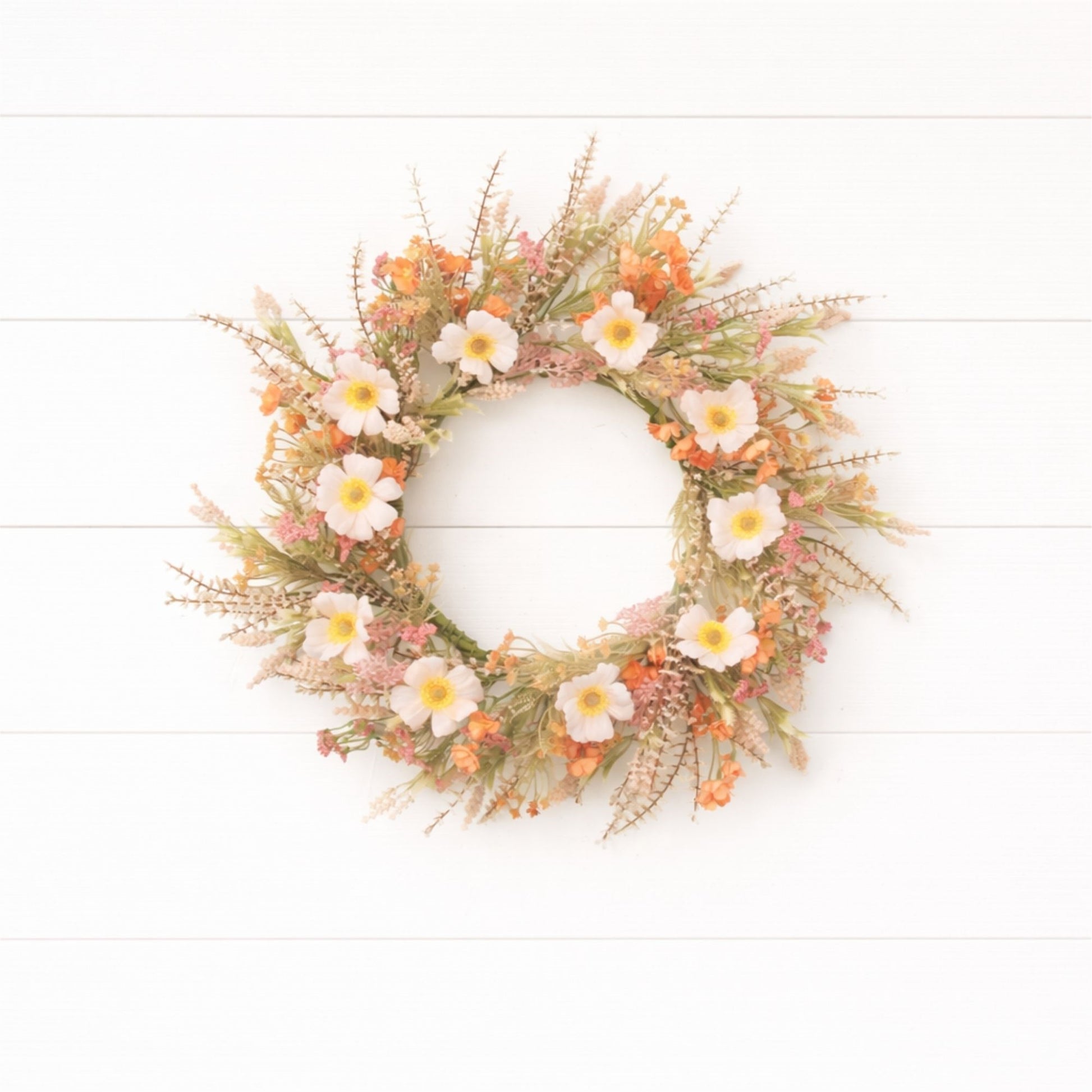 Mixed Spring Garden Floral Wreath 24"D alternate view 2