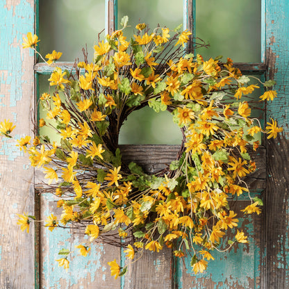 Yellow Daisy Floral Wreath 23"D alternate view 2
