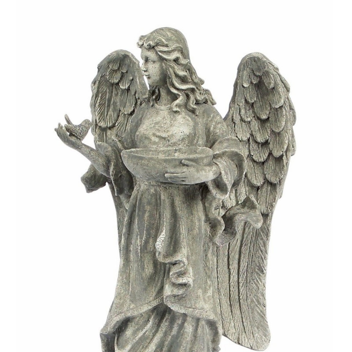 Garden Angel Statue with Birdfeeder or Bath Bowl 23"H alternate view 3