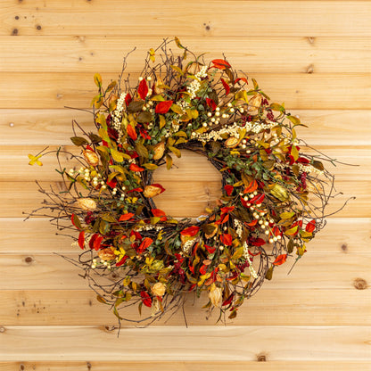 Cape Gooseberry Wreath 20"D alternate view 2