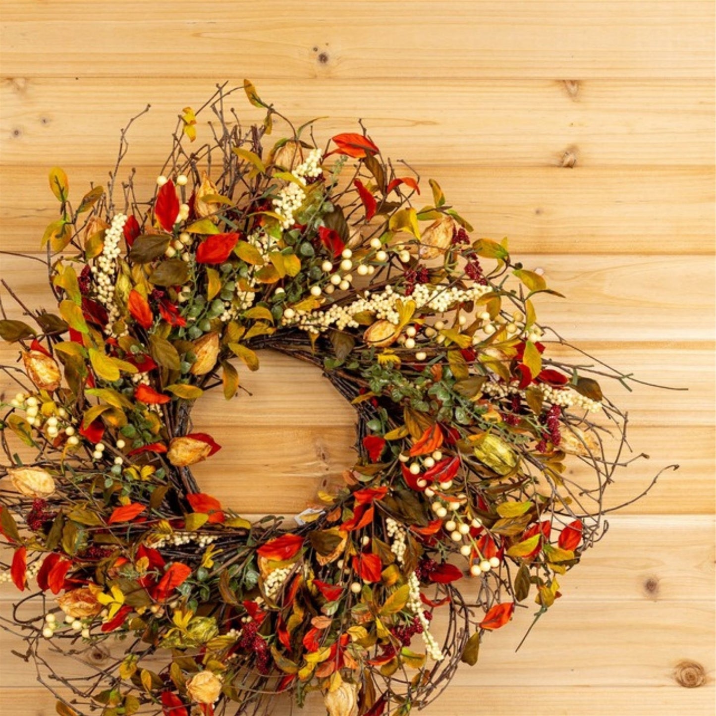 Cape Gooseberry Wreath 20"D alternate view 3
