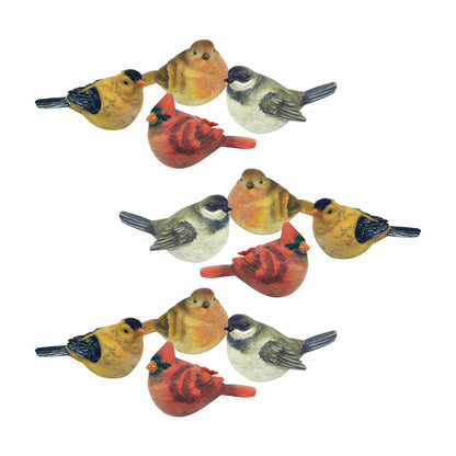Realistic Painted Tabletop Bird Figurine (Set of 12)