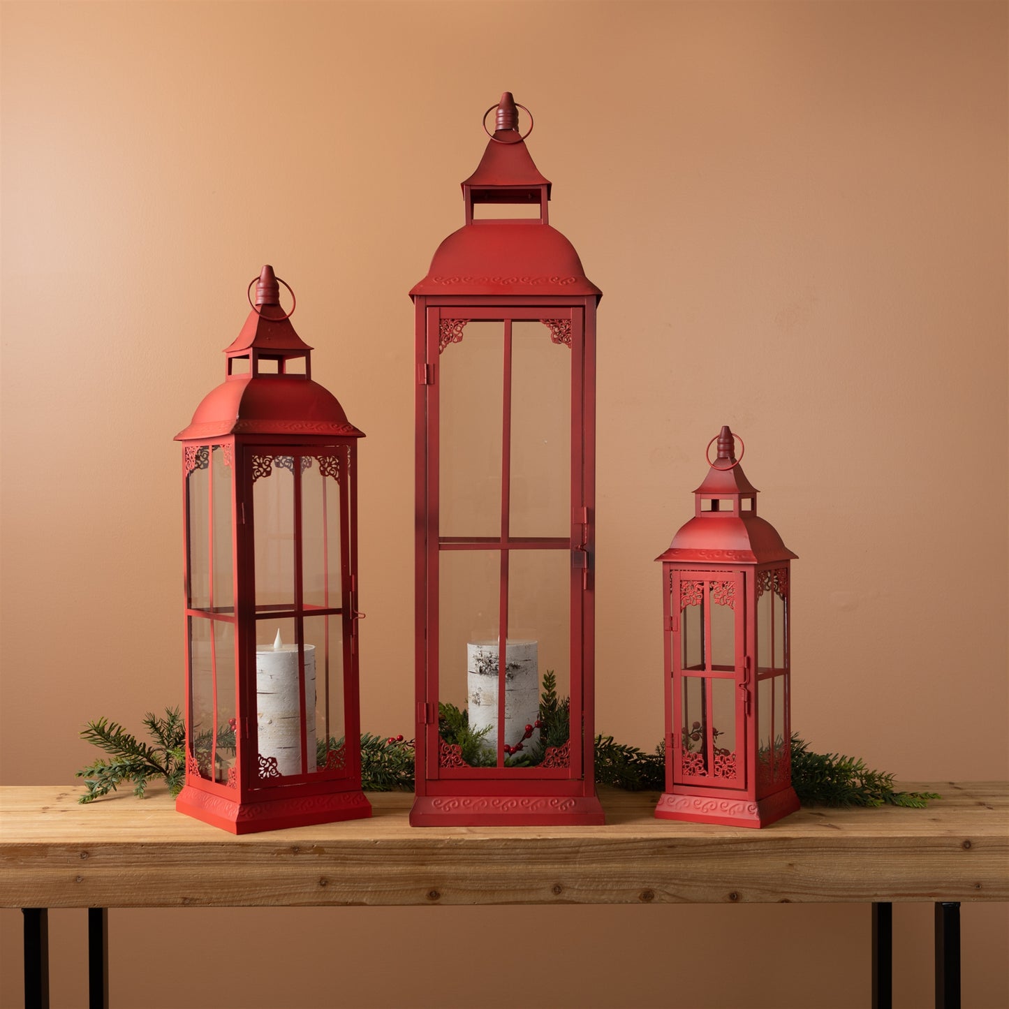 Ornamental Metal Floor Lantern (Set of 3) alternate view 2