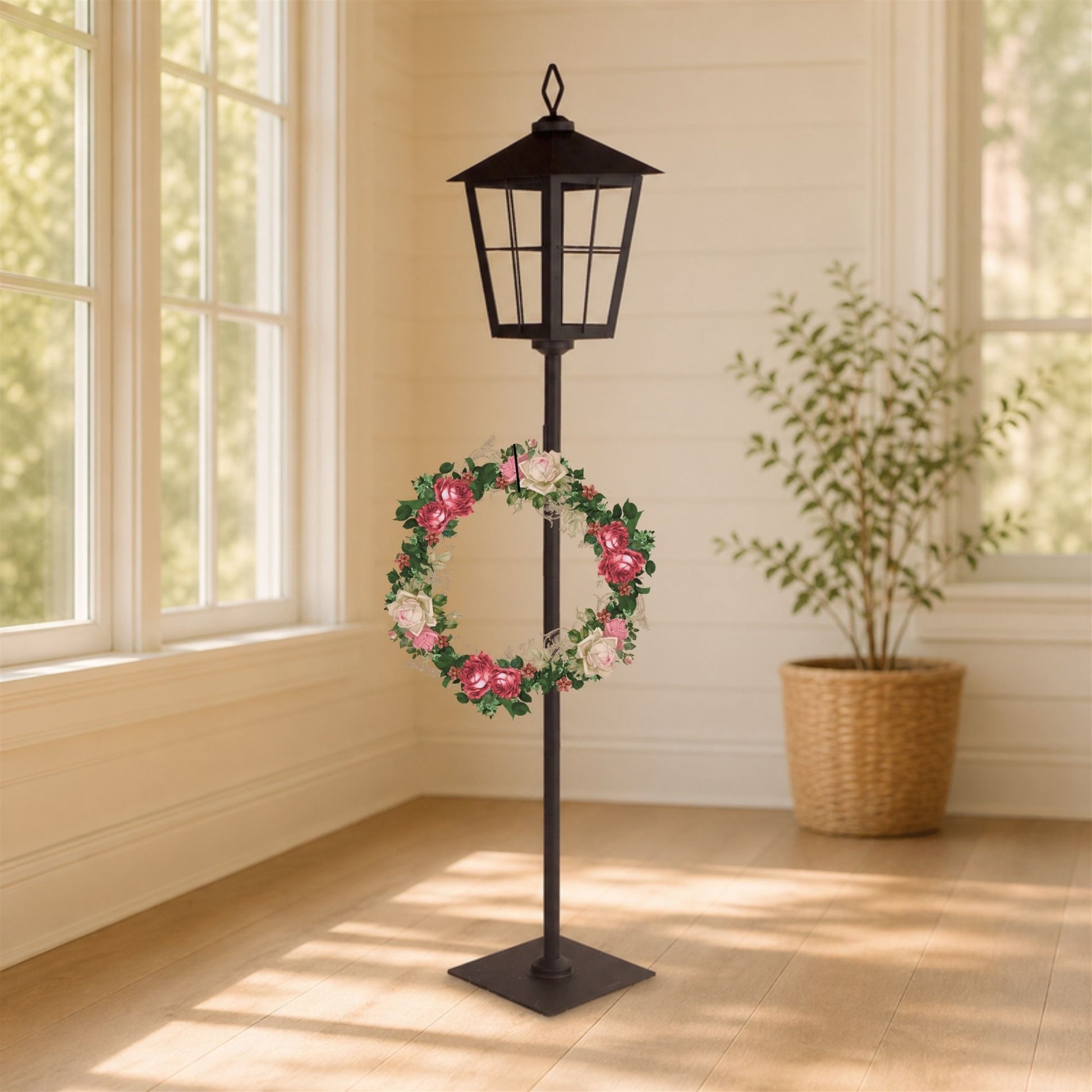Metal Lantern Post with Wreath Holder 43.25"H alternate view 3