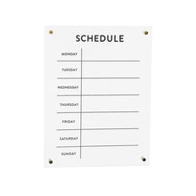 Acrylic Dry Erase Weekly Calender 19"H