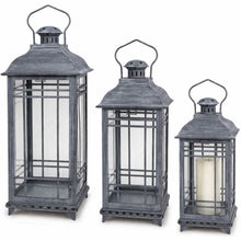 Traditional Grey Metal Lantern (Set of 3)