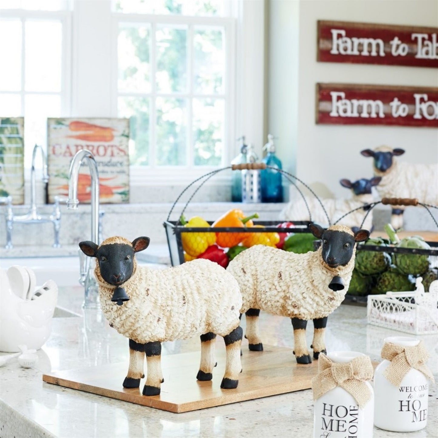 Rustic Sheep Figurine with Bell Accent (Set of 2) alternate view 2