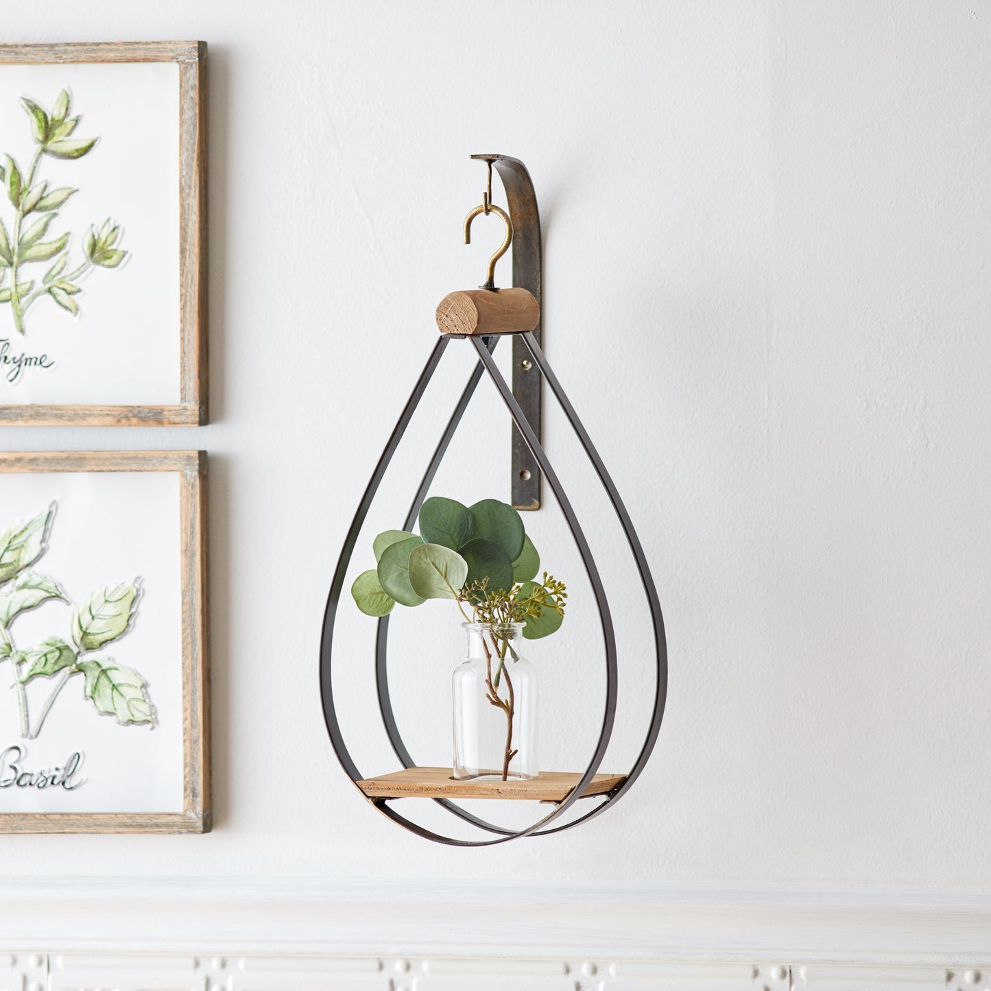 Hanging Bottle Vase in Teardrop Frame (Set of 2) alternate view 2