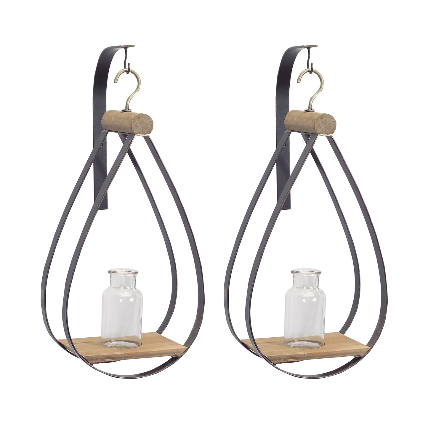 Hanging Bottle Vase in Teardrop Frame (Set of 2) alternate view 5