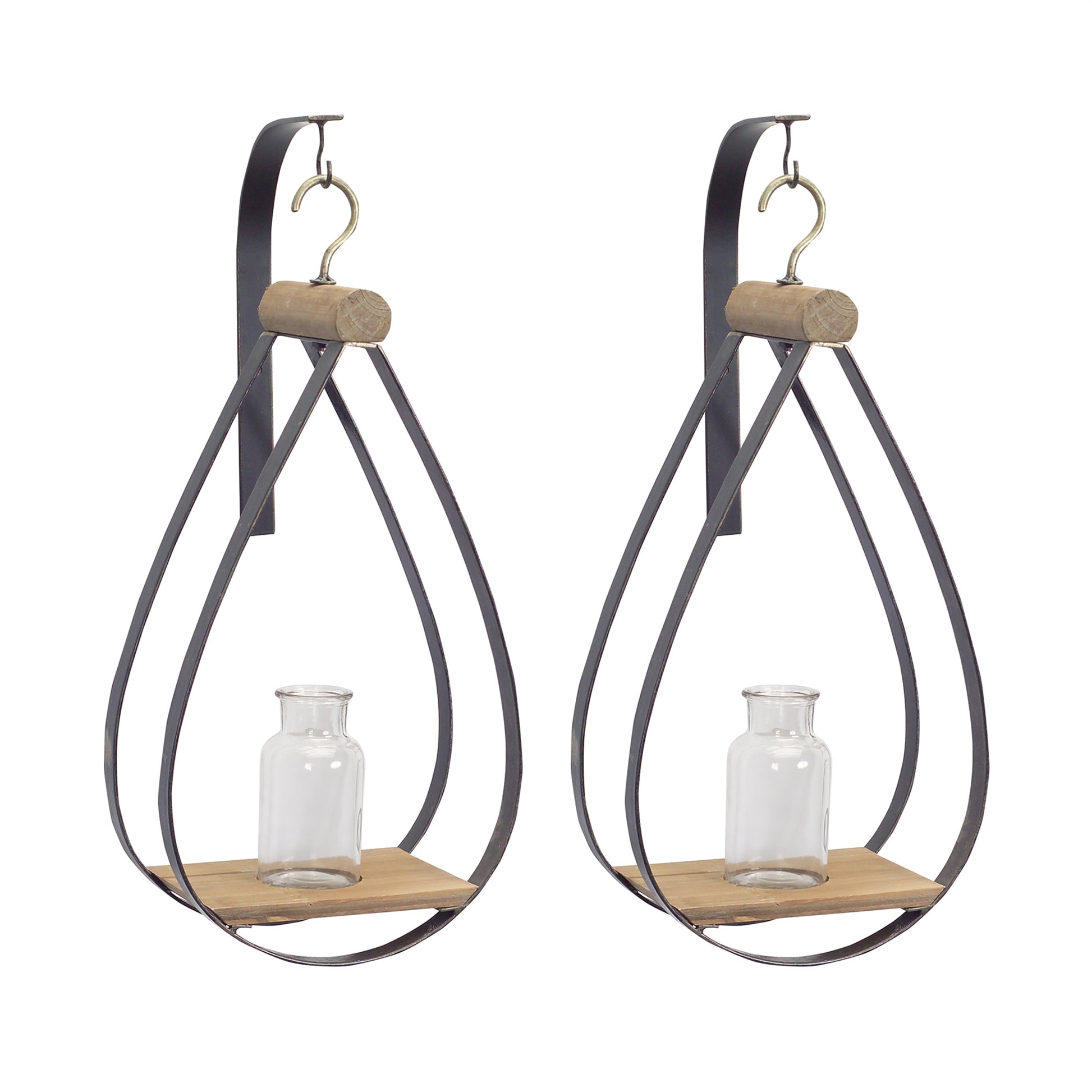 Hanging Bottle Vase in Teardrop Frame (Set of 2) alternate view 5