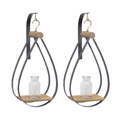 Hanging Bottle Vase in Teardrop Frame (Set of 2) alternate view 5