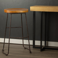 Industrial Wood Bucket Seat Stool 30"H alternate view 2