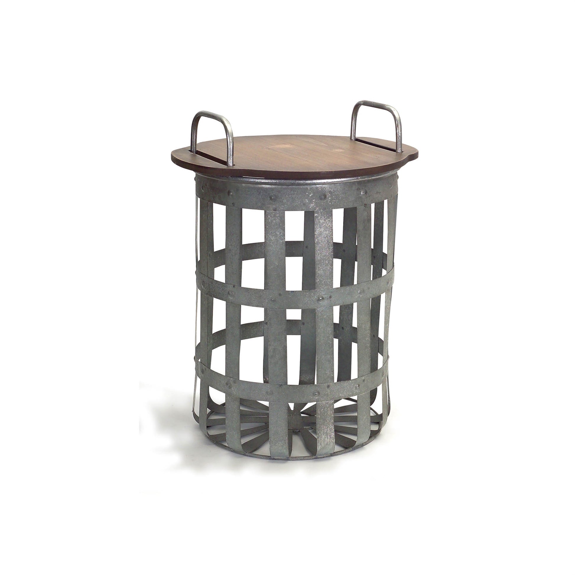 Metal and Wood Side Basket Tables (Set of 2) alternate view 4