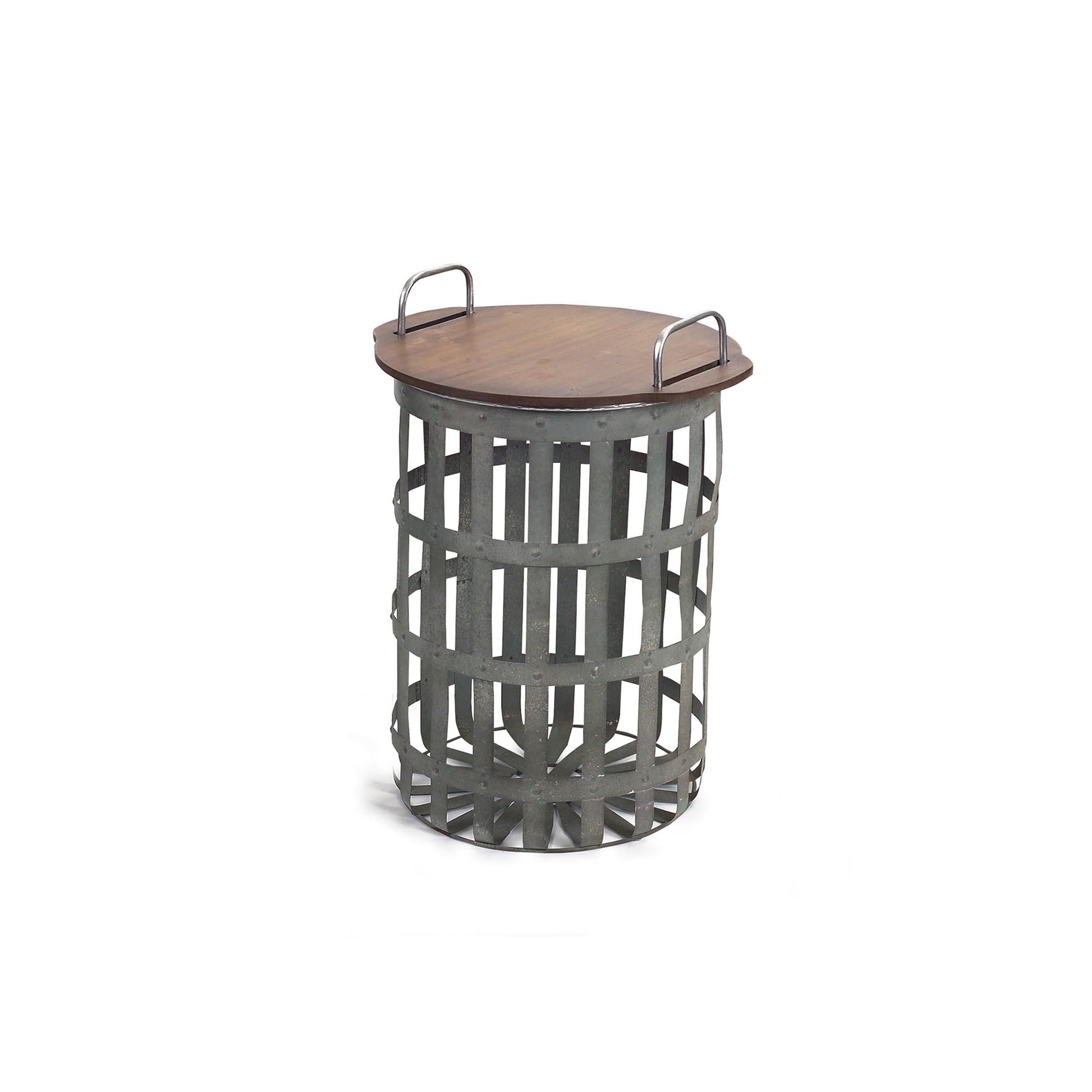 Metal and Wood Side Basket Tables (Set of 2) alternate view 5