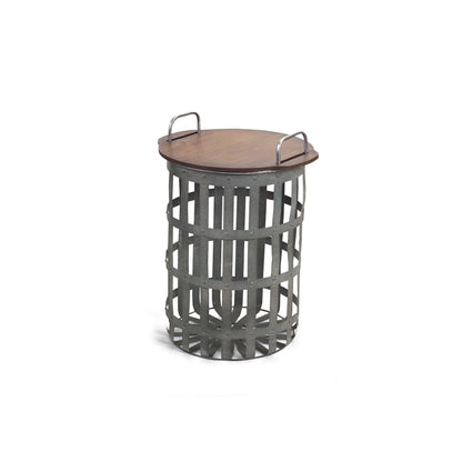 Metal and Wood Side Basket Tables (Set of 2) alternate view 5