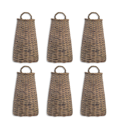 Woven Willow Wall Basket (Set of 6)