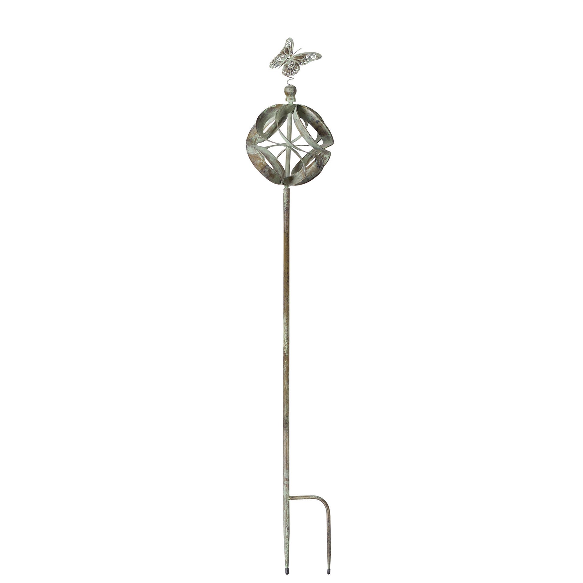 Ornamental Metal Garden Stake with Bird and Insect Accents (Set of 3) alternate view 2