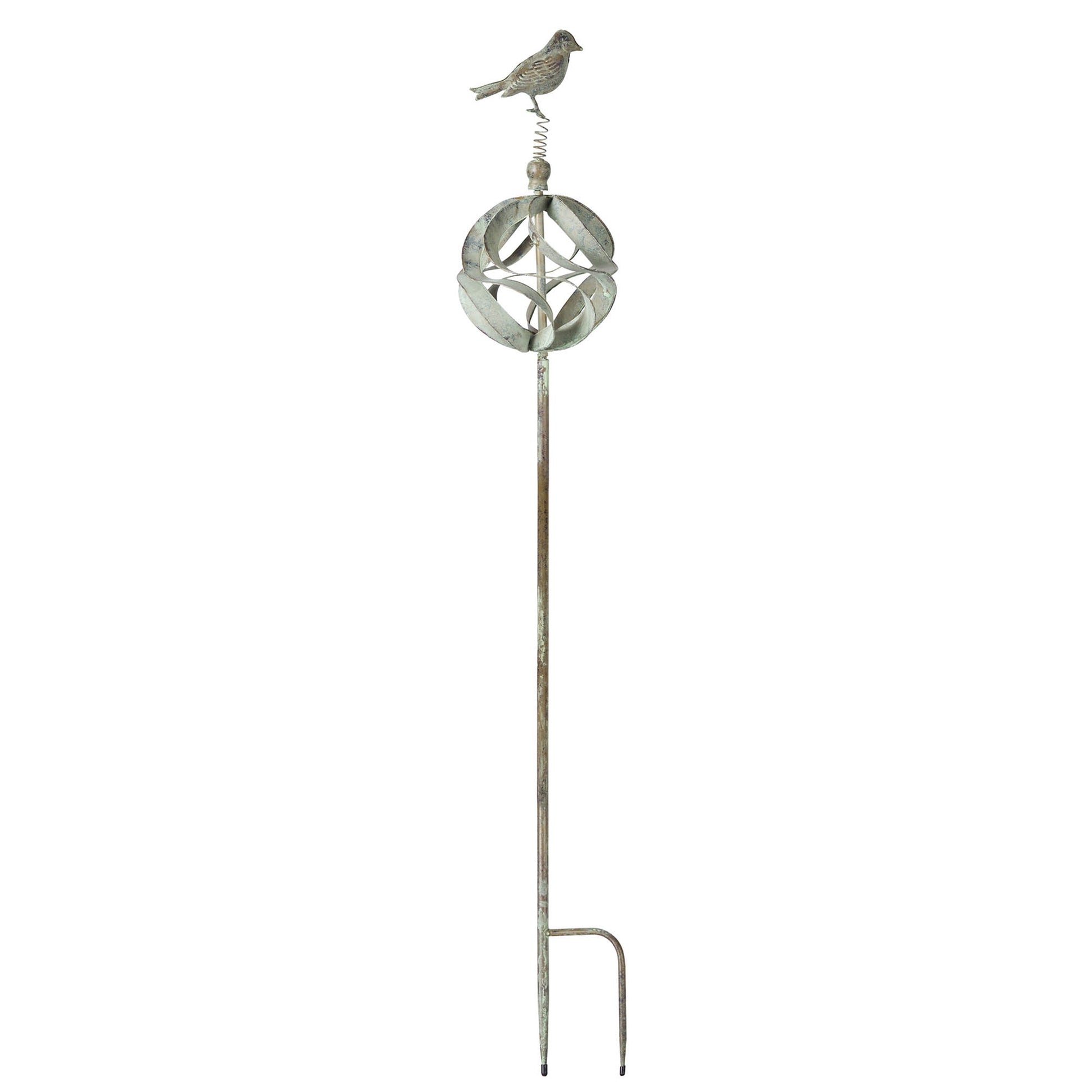 Ornamental Metal Garden Stake with Bird and Insect Accents (Set of 3) alternate view 3