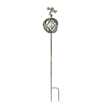 Ornamental Metal Garden Stake with Bird and Insect Accents (Set of 3) alternate view 4