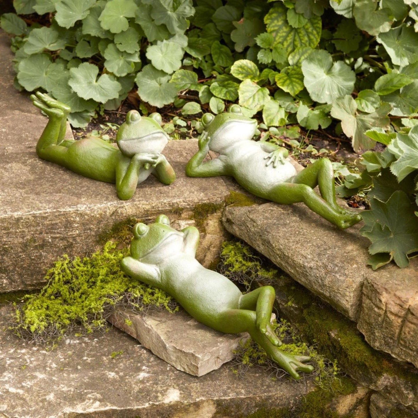 Lounging Garden Frog Figurine (Set of 3) alternate view 2