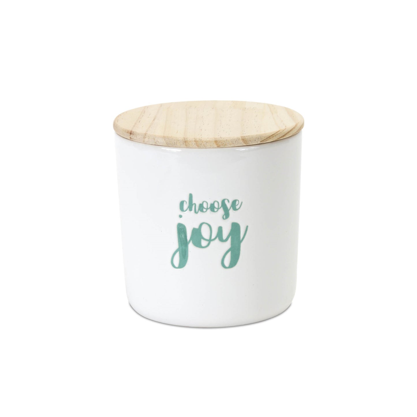Stoneware Happy Sentiment Canister with Wood Lid (Set of 2) alternate view 3
