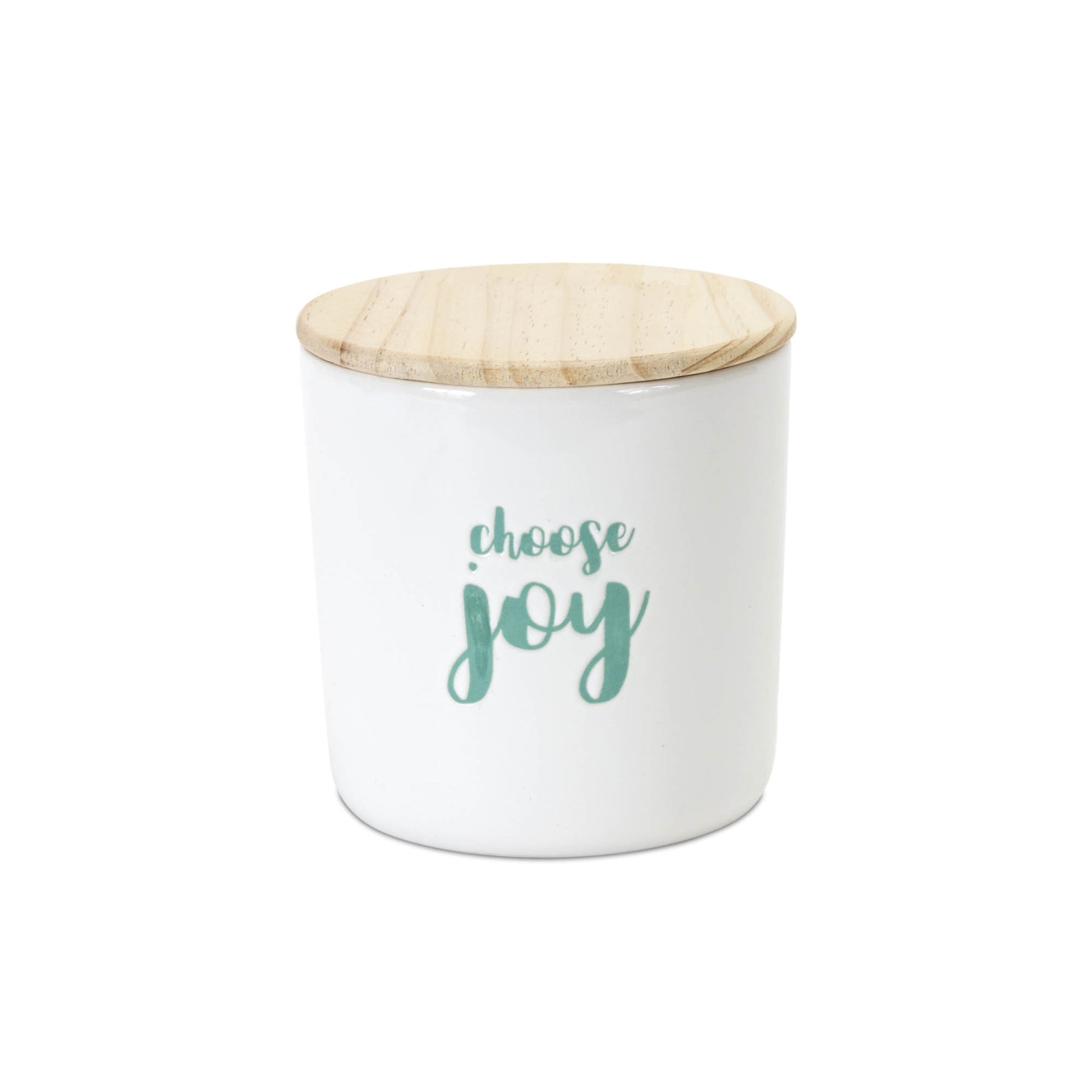 Stoneware Happy Sentiment Canister with Wood Lid (Set of 2) alternate view 3