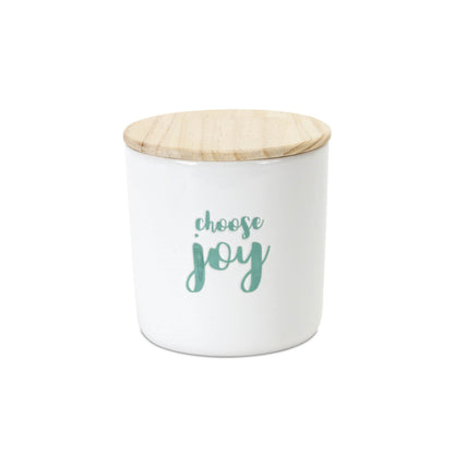 Stoneware Happy Sentiment Canister with Wood Lid (Set of 2) alternate view 3