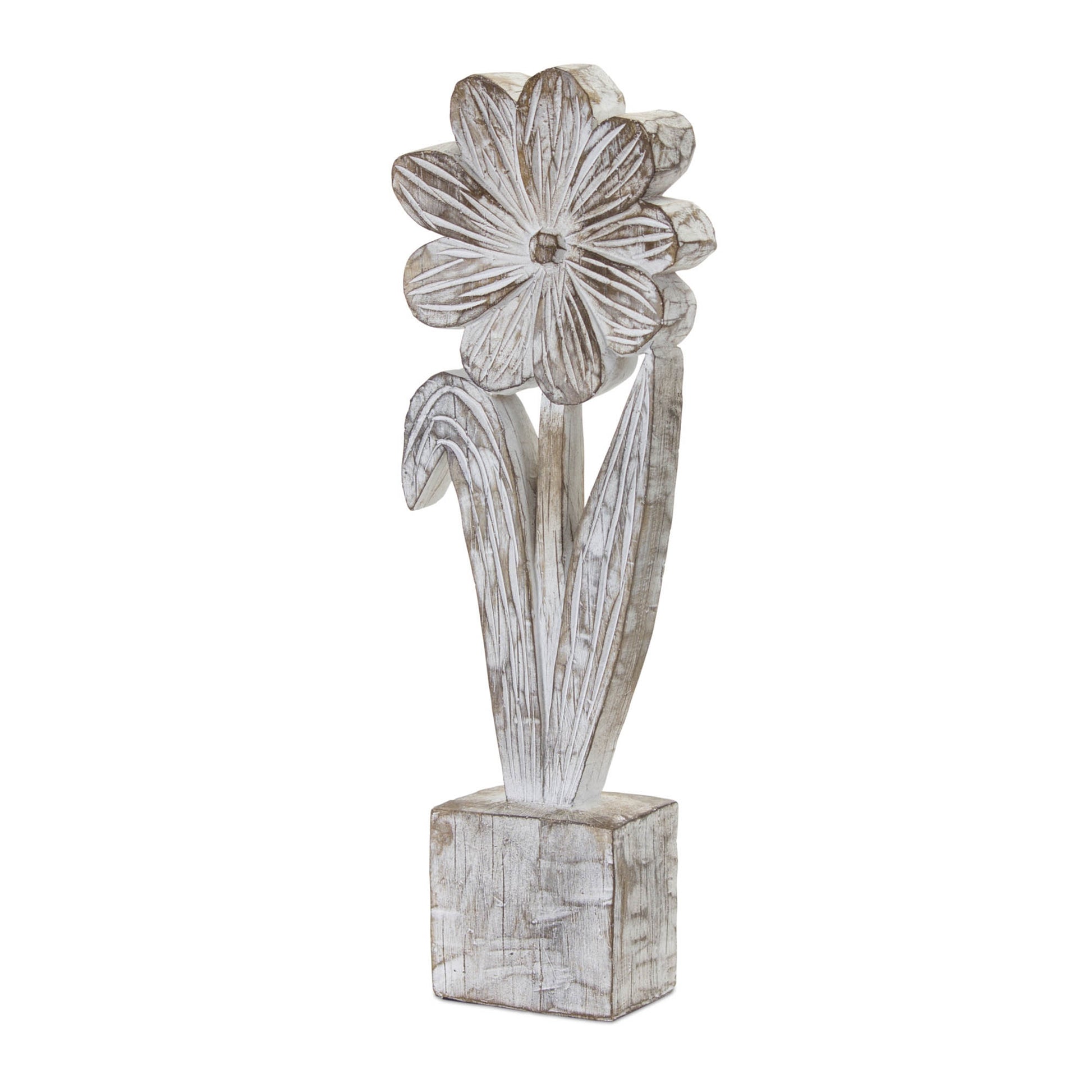 White Washed Potted Floral Sculpture (Set of 3) alternate view 5