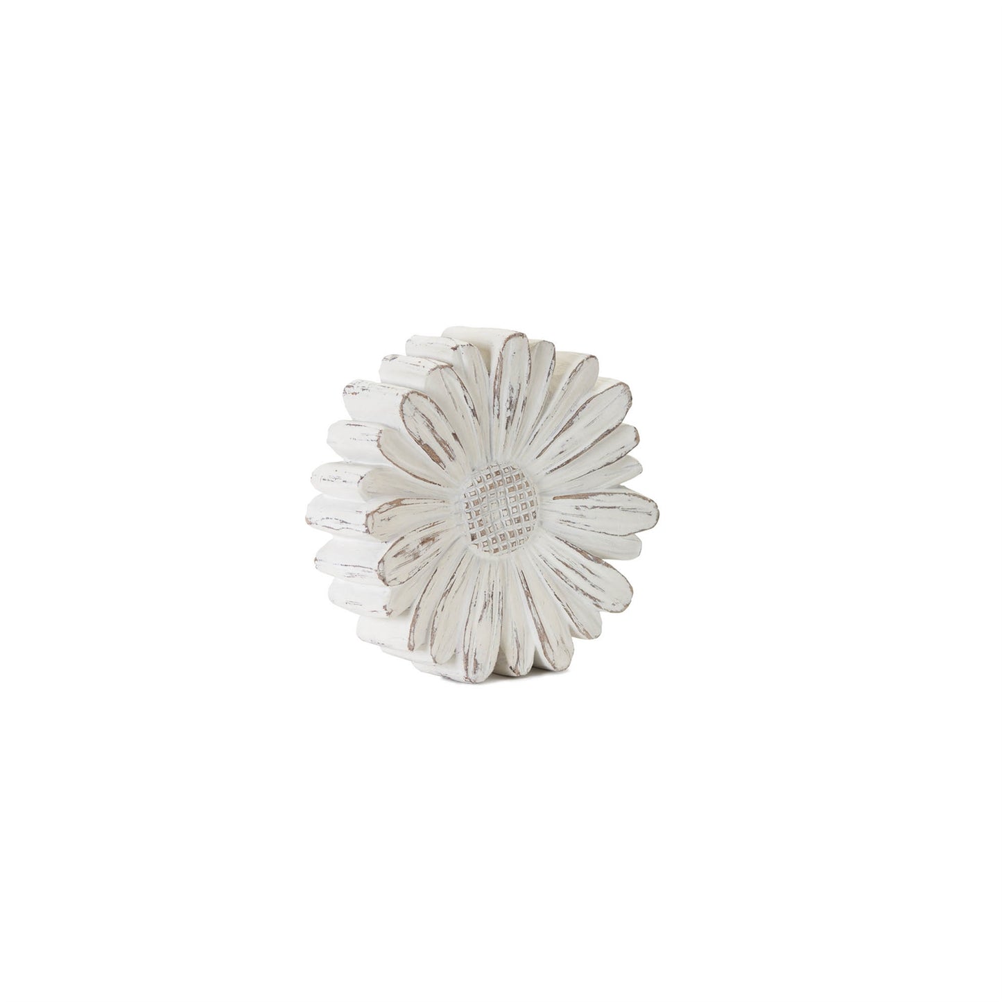 White Washed Stone Flower Decor (Set of 3) alternate view 3