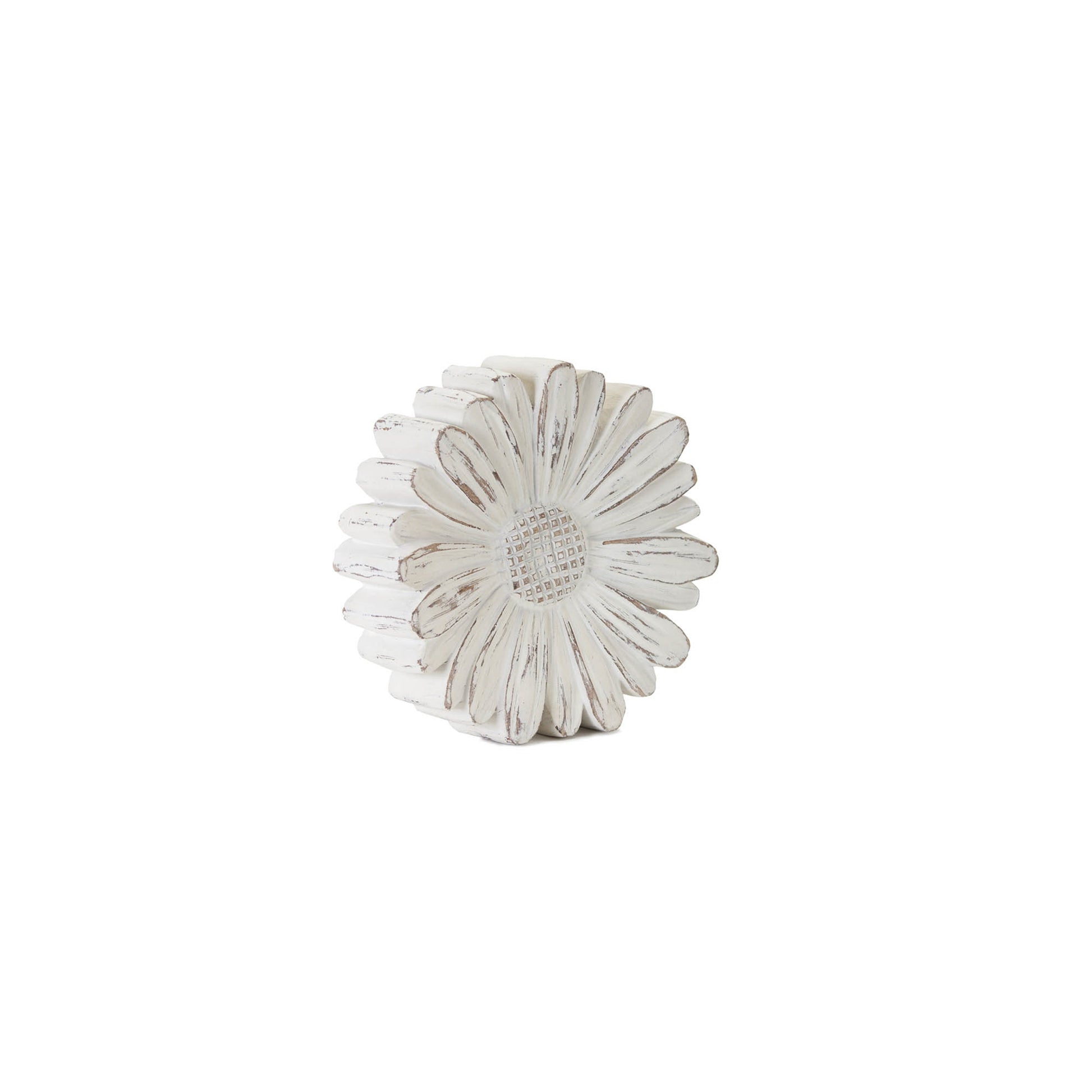 White Washed Stone Flower Decor (Set of 3) alternate view 3