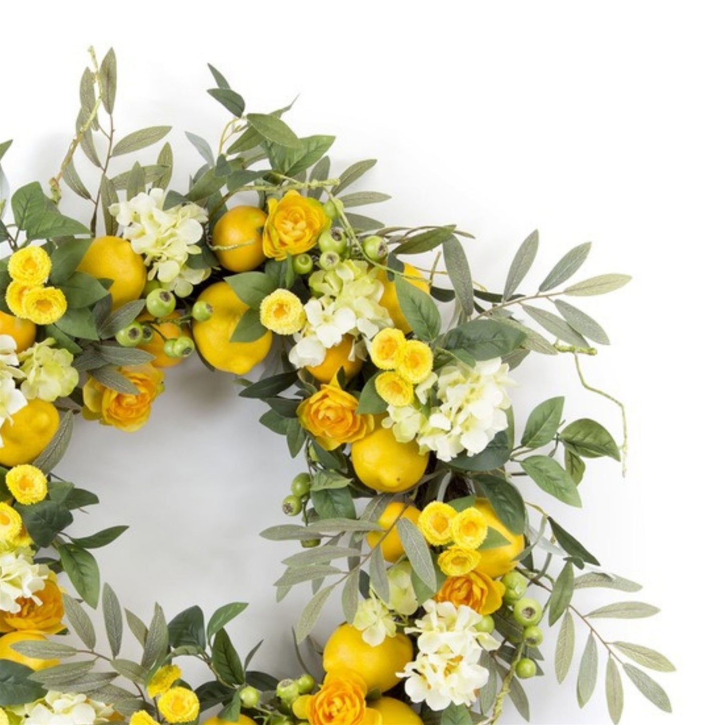 Lemon Floral Wreath 28"D alternate view 3