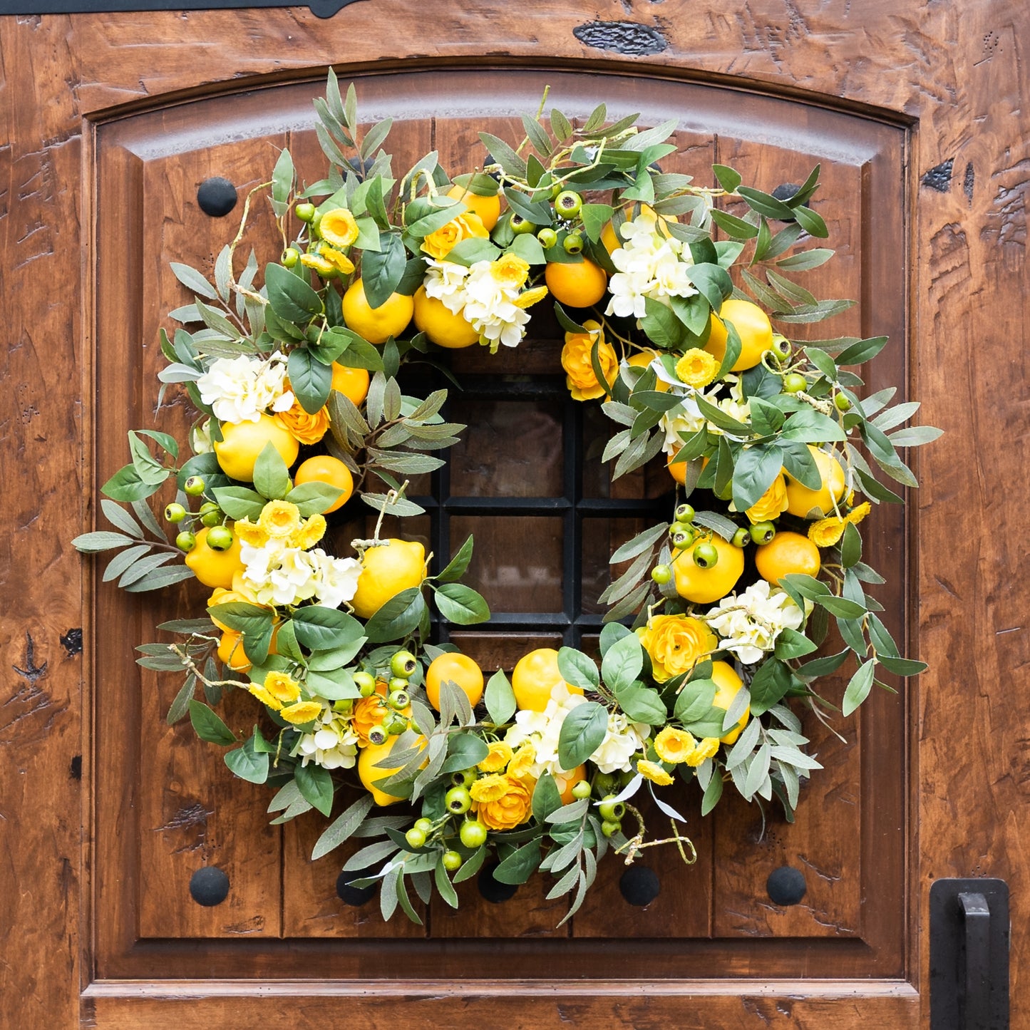 Lemon Floral Wreath 28"D alternate view 2