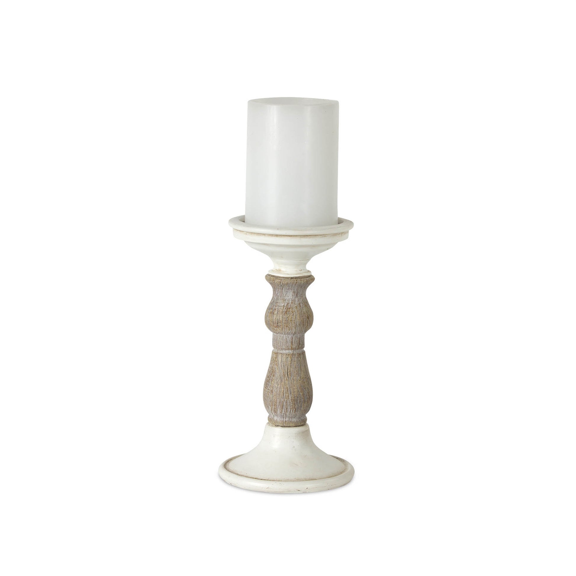 Ivory Candle Holder with Wood Accent (Set of 3) alternate view 4