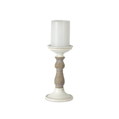 Ivory Candle Holder with Wood Accent (Set of 3) alternate view 4
