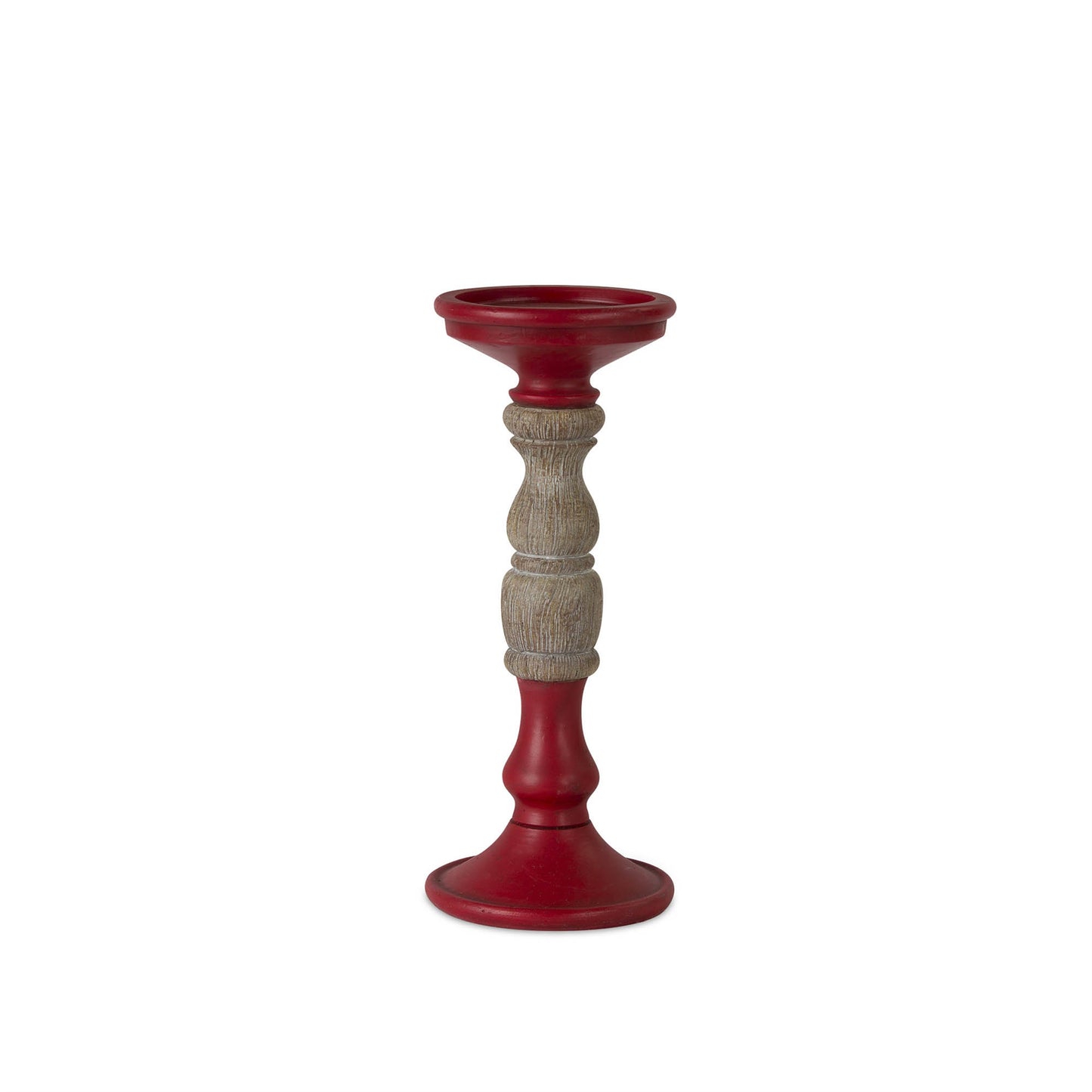 Red Candle Holder with Wood Accent (Set of 3) alternate view 3