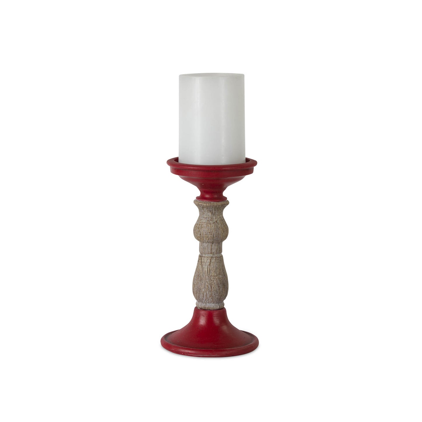 Red Candle Holder with Wood Accent (Set of 3) alternate view 4