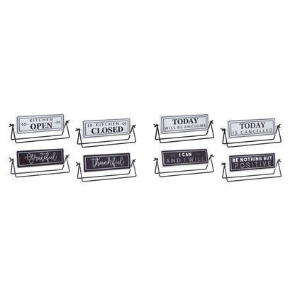 Reversable Sentiment Sign with Stand (Set of 4)