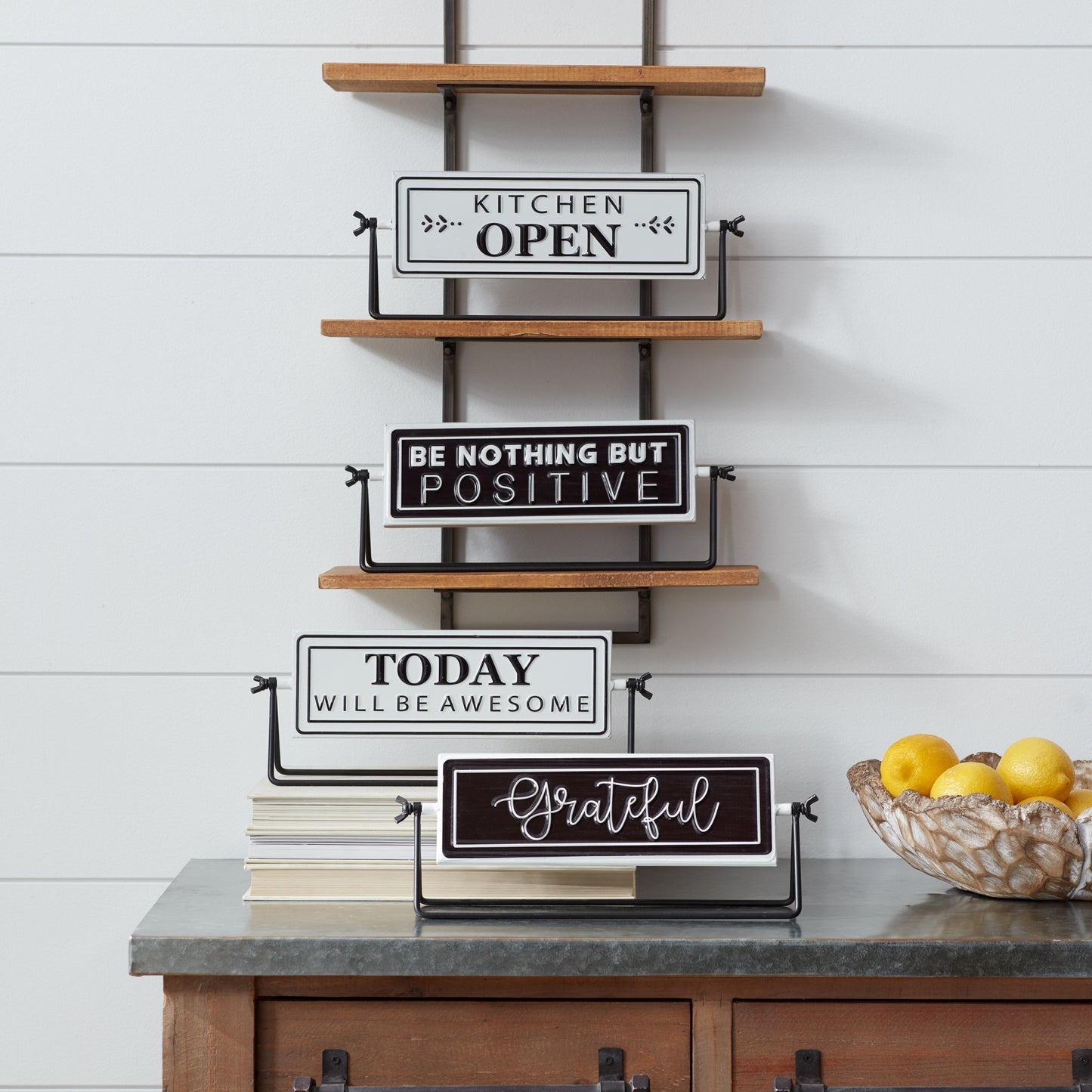 Reversable Sentiment Sign with Stand (Set of 4) alternate view 2
