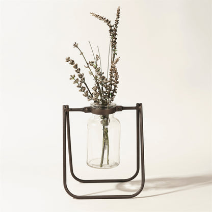 Hanging Glass Jar Vase with Metal Stand (Set of 2) alternate view 7