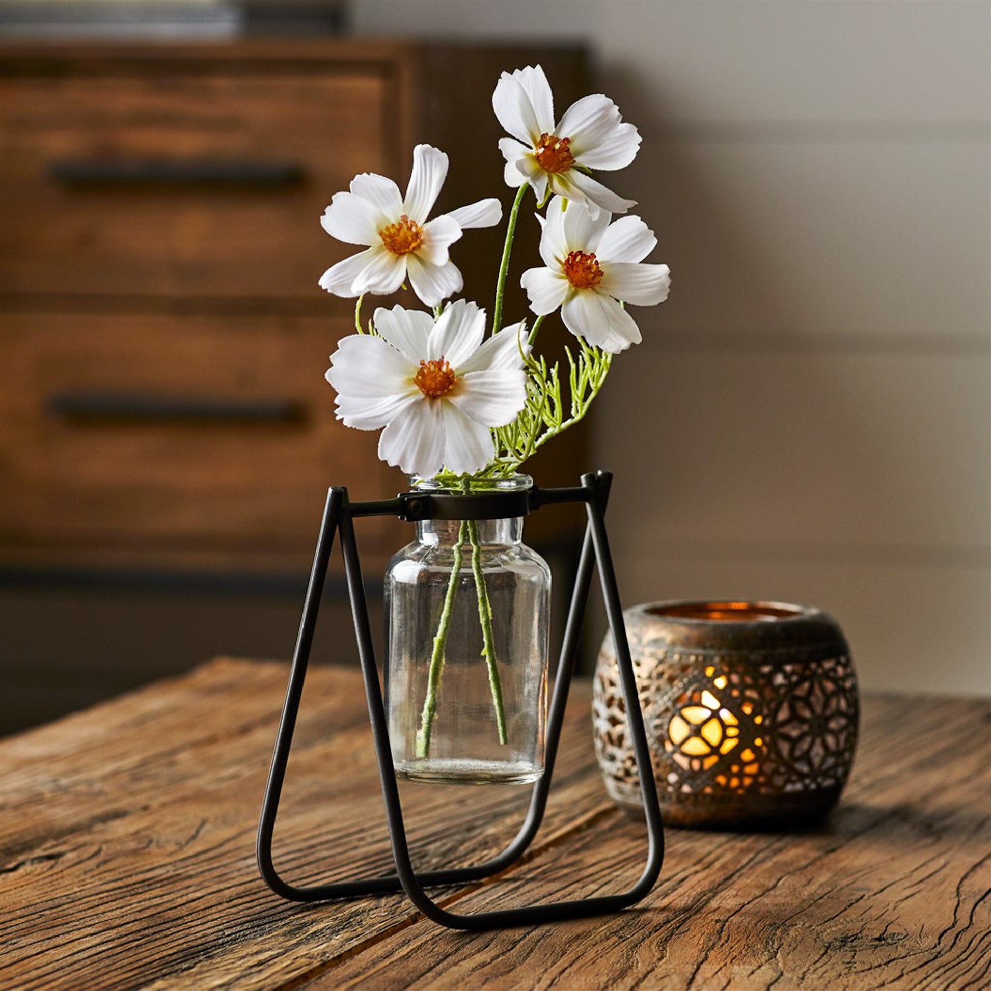 Hanging Glass Jar Vase with Metal Stand (Set of 2) alternate view 2