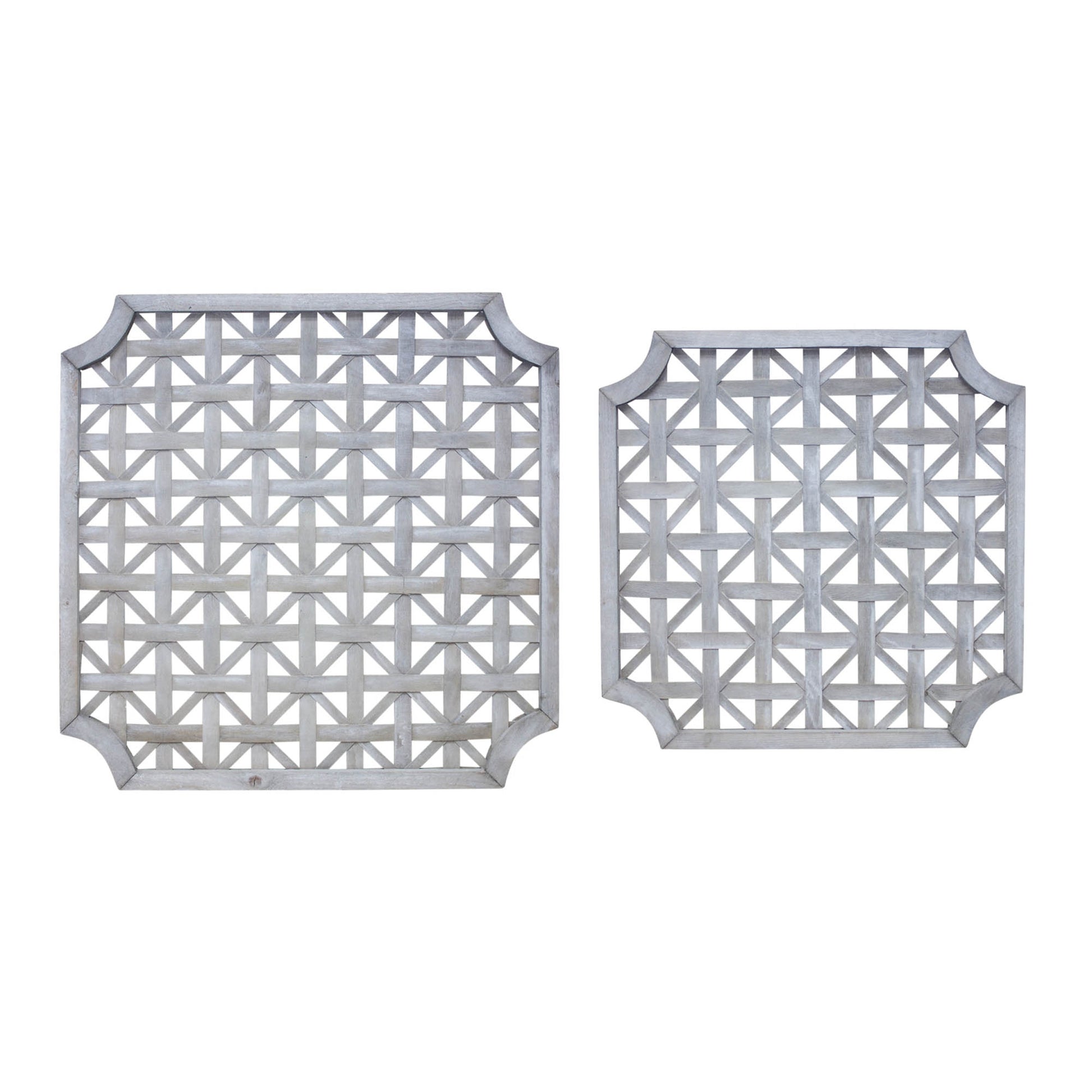 Woven Wood Square Wall Hanging (Set of 2)