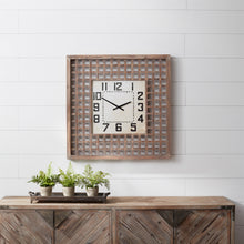 Lattice Wood Wall Clock 29.5"SQ alternate view 2