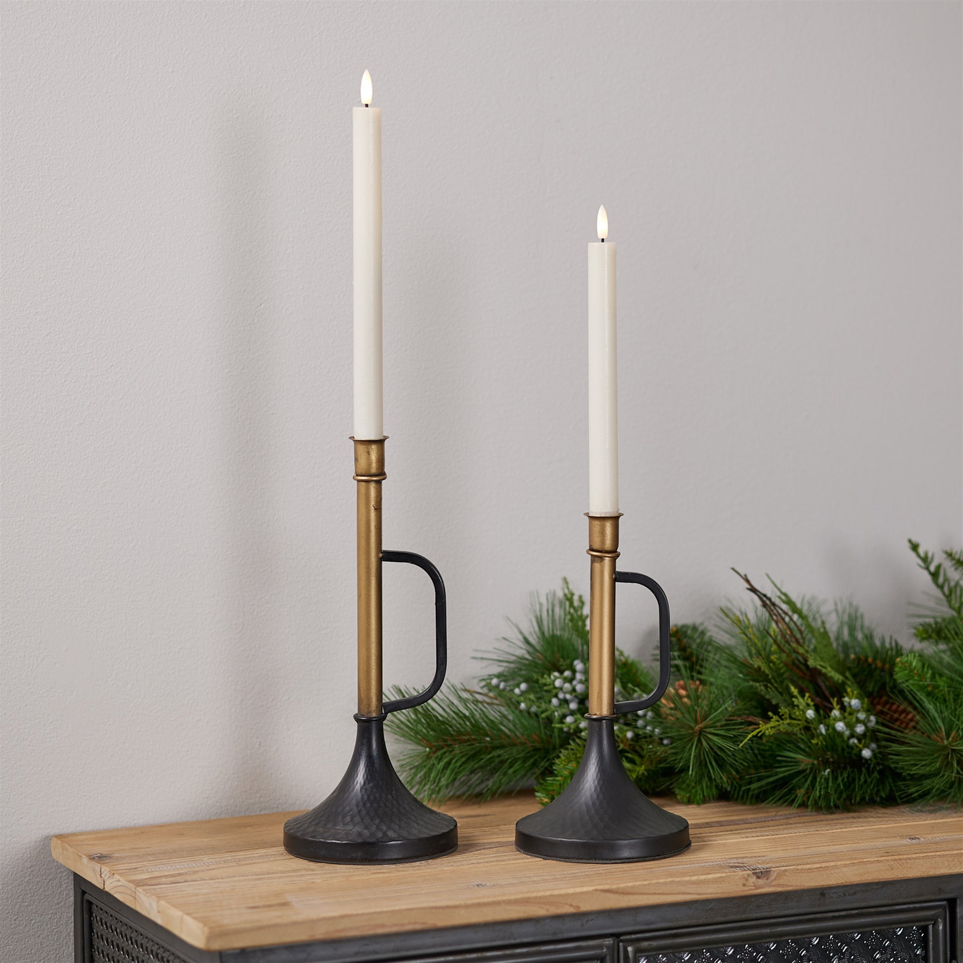 Metal Trumpet Taper Candle Holder (Set of 2) alternate view 2