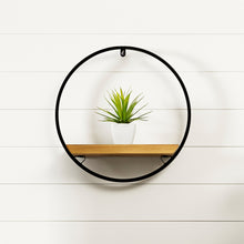 Wood Circle Shelf in Metal Frame 17.5"D alternate view 2