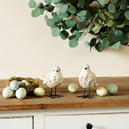 Bird Figurine with Carved Floral Design (Set of 2) alternate view 3