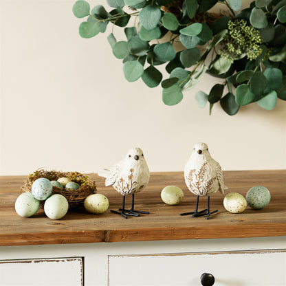 Bird Figurine with Carved Floral Design (Set of 2) alternate view 2