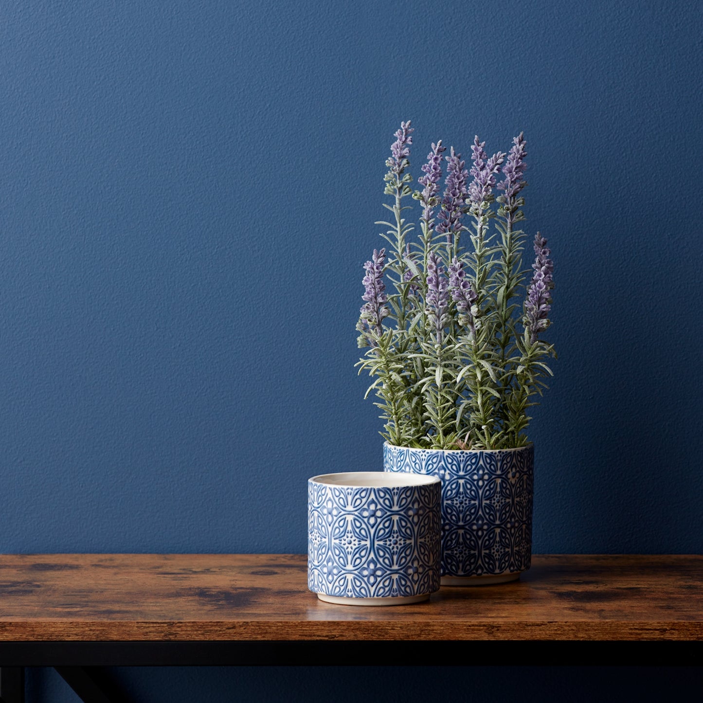 Ornamental Blue and White Ceramic Pot (Set of 2) alternate view 2