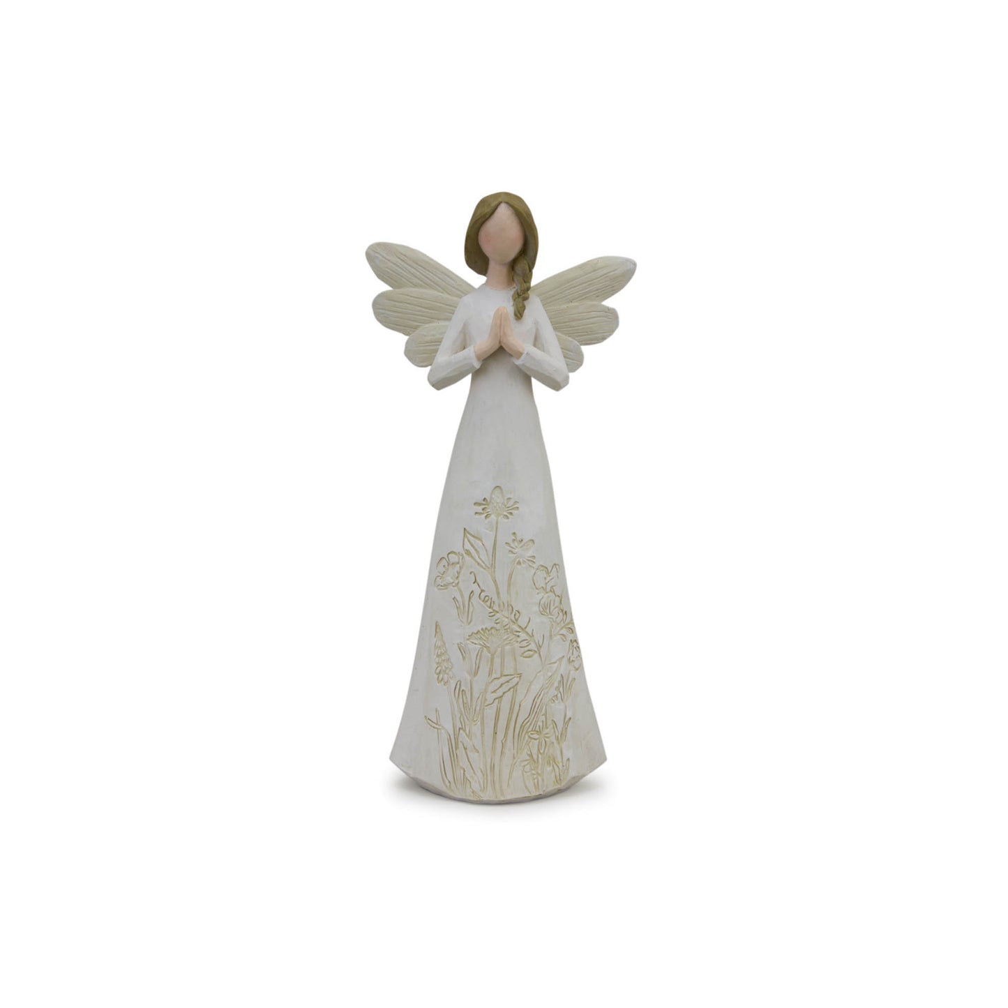 Beige Floral Etched Angel Figurine (Set of 3) alternate view 4