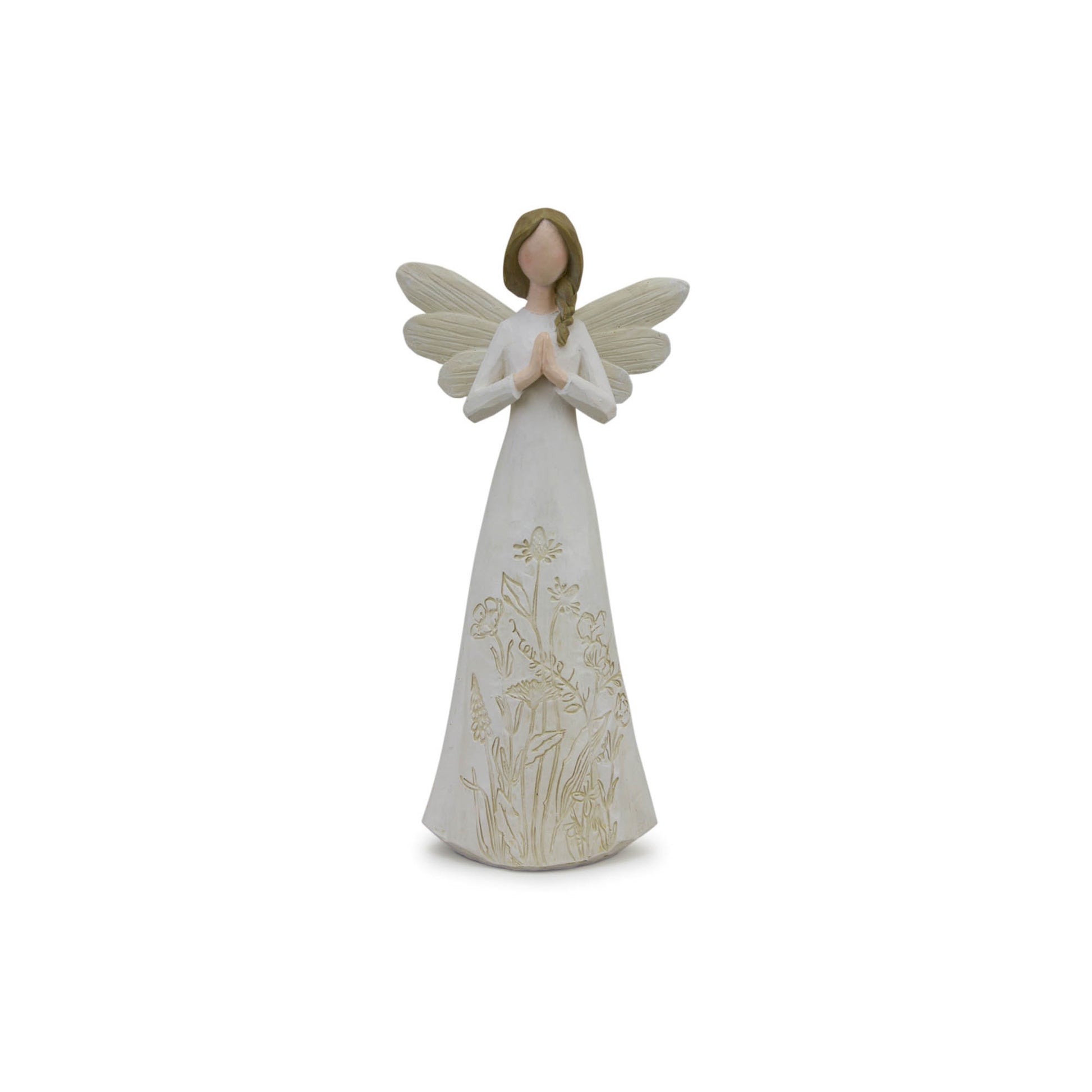 Beige Floral Etched Angel Figurine (Set of 3) alternate view 4