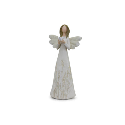 Beige Floral Etched Angel Figurine (Set of 3) alternate view 5